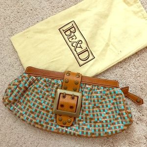 Be&D Greta Woven Leather Clutch